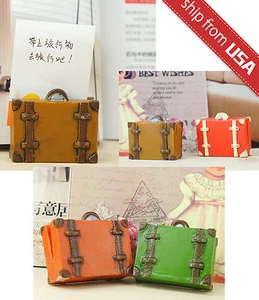 Lot 4pcs Picture Photo Message Note Memo Card Holder Stand Cute Novelty Suitcase - Picture 1 of 9