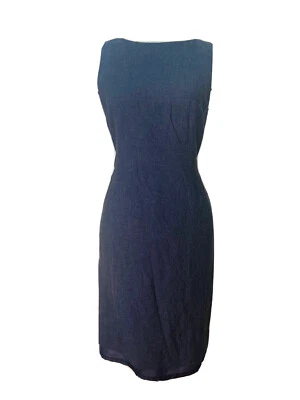 Vestido Lápiz Recto Laura Ashley Talla 10 Color Azul Denim Look Sin Mangas Foto 1 de 4