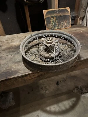 1930S 1940S Indian Chief? Conjunto de rueda delantera y freno Scout granero fresco � Foto 1 de 4