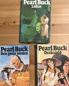 Pearl S. Buck Paperback Book Lot- Pocket Books Vintage Set of 3 In Swedish - Imagen 1 de 2