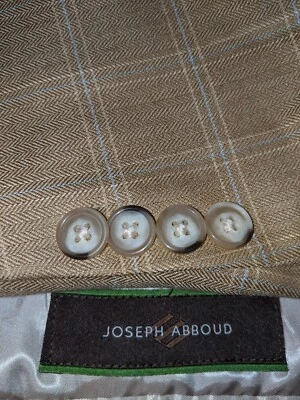 46L Brown Blue Plaid Check Wool Tweed Sport Coat Blazer Jacket Wool BIG TALL  - Image 1 of 4