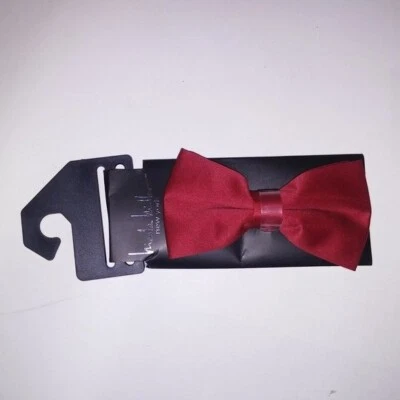Nicole Miller Bow Tie Mens Womens Unisex Red Solid Adjustable New Foto 1 de 4
