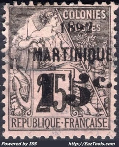 MARTINIQUE ALPHEE DUBOIS N° 28 AVEC OBLITERATION - Picture 1 of 2