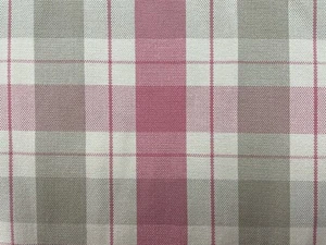 Tapicería ciega romana de tela de algodón rosa marfil a cuadros Helston - Imagen 1 de 8