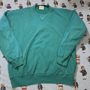 Vintage años 90 L.L. Bean Russell Teal DISTRESSED Sudadera Cuello Redondo XL Blanco EE. UU. - Imagen 1 de 7