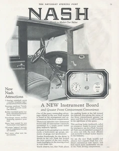 1926 NASH auto antique PRINT AD truck car motor car clock thermometer Instrument - Picture 1 of 1
