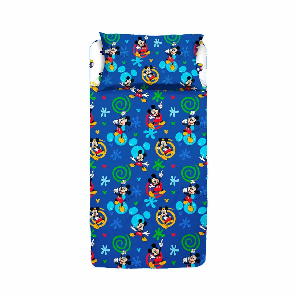 Lenzuola Mickey Mouse Topolino singolo completo letto una piazza puro cotone