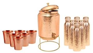 Pure Copper Dispenser with Brass Stand 99.5% Pure for Water Retention. (5 Litre) - Picture 1 of 24