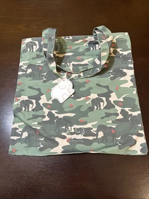 Bolso de hombro de lona Ella marfil verde elefante/bronceado/naranja camuflaje nuevo con etiquetas. Foto 1 de 4