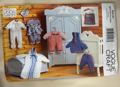 VOGUE PATTERN 9231  BABY DOLL CLOTHES  TOTE BAG  15-16" DOLL CLOTHES  UNCUT     - Image 1 of 2