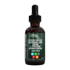 Thyroid Support Drops Selenium Zinc Iodine L Tyrosine Ashwagandha - Picture 1 of 12