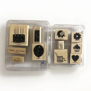 Stampin Up! Geburtstag Laune & Out Of The Box montiert Holz Block Gummistempel Set - Bild 1 von 6