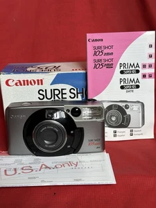 Canon Sure Shot 105 Zoom analoge Kompaktkamera 35 mm silber - Bild 1 von 12