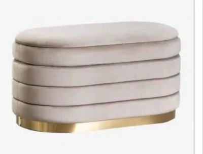 Cassapanca Pouf Contenitore Panca Sgabello Poggiapiedi in Tessuto Velluto - Immagine 1 di 4