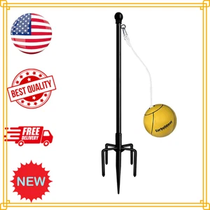 Tetherball Set mit Ball & Seil für Outdoor Hinterhof verstellbar Tether Ballstange - Bild 1 von 7