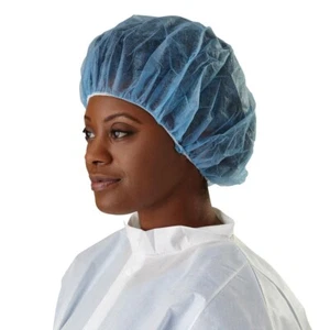 Medline Medical - Gorras grandes de 24" Bouffant / Red para el cabello azul claro - Paquete de 100 - Imagen 1 de 3