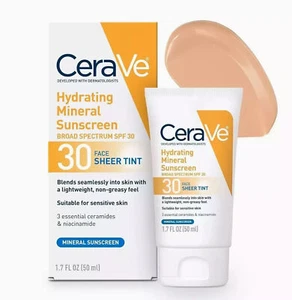 NEW CeraVe Hydrating Mineral Sunscreen SPF 30 Face Sheer Tint - 50 ml - Picture 1 of 11