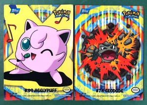 Pokemon Jigglypuff & Geodude 6&7 Animazione Stick-On Lotto Topps Serie 2 HP LEGGI - Foto 1 di 8