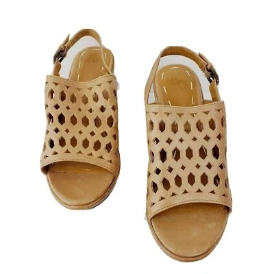 Sandalias B. Makowsky talla 8M cuero marrón claro cuña punta abierta Solly playa boho Foto 1 de 4