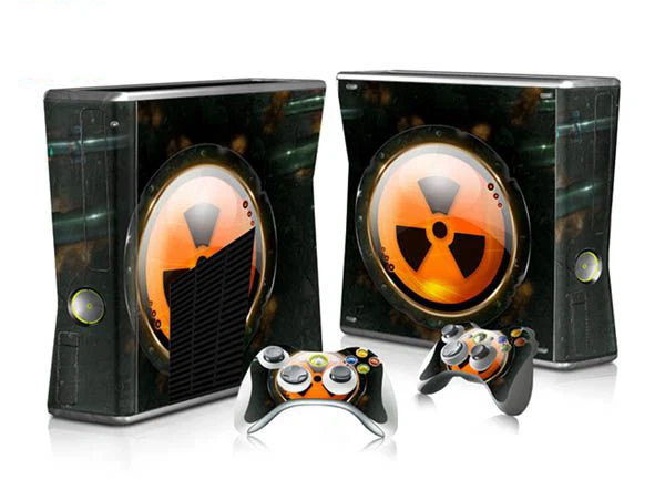 Xbox 360 Slim Skin Design Foils Sticker Screen Protector Set - Nuclear Motif - Image 1 of 1