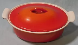 Horno holandés ovalado de hierro fundido Descoware llama naranja 16-C, 22C, FE, Bélgica de colección - Imagen 1 de 18