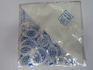 Vintage 1970 Belgian Lace Taschentuch The Little Lace Shop Brügge Belgien NOS - Bild 1 von 4