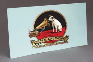 PRECUT VICTOR TALKING MACHINE LOGO for PHONOGRAPH PANEL HORNS WATER SLIDE DECAL - Picture 1 of 7