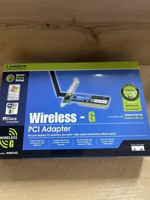 Linksys Cisco Wireless-G WMP54G Desktop PCI Network Adapter 54Mbps Sealed New - Image 1 of 4