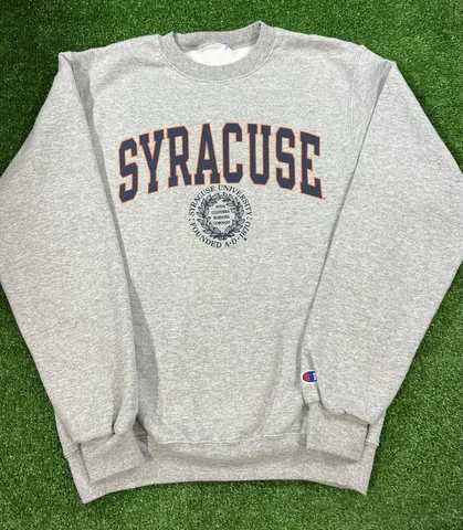 Champion Syracuse Sweatshirt Medium  Gray Pullover Sweater Crewneck Sweater Cover