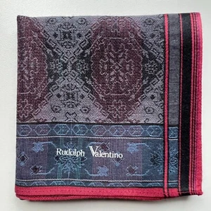 HANDKERCHIEF VINTAGE MEN'S POCKET SQUARE GEOMETRIC PATTERNED COTTON 18" B0005 - Picture 1 of 2