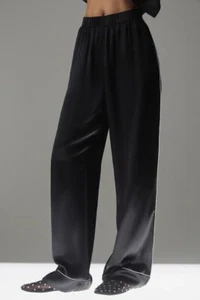 Alo Yoga Black Courchevel Silk Pant - Picture 1 of 4