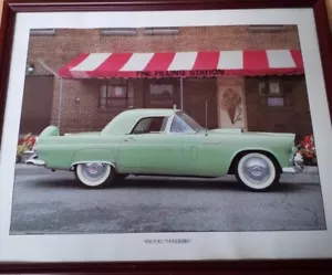 Portale litio USA incorniciato 85' pub. Stampa artistica 1956 Thunderbird Ford Ephemera 21x17 - Foto 1 di 18
