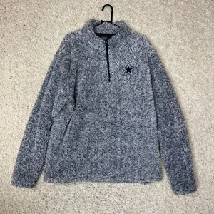 Dallas Cowboys Sweater 1/4 Zip Fleece Adult XL Blue NFL Football Cozy - Picture 1 of 8