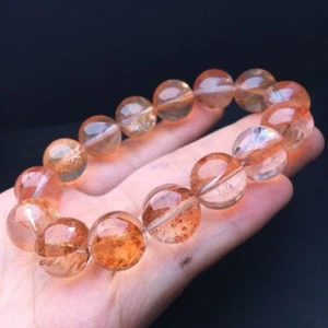 10mm Natural Fire Quartz Bead Bracelet Reiki Crystal Quartz Healing Decorate 1pc - Picture 1 of 6