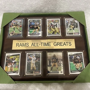 Los Angeles Rams vintage logo 8 all-time greats mounted on wooden plaque￼ #28 - Picture 1 of 3