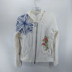Cabi Hoodie Damen Gr. Medium weiß bestickt Slim Fit Sweatshirt Taschen - Bild 1 von 12