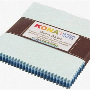 Cloudy Blue Bliss Charm Pack - 42 Kona Cotton Solids Overca - Picture 1 of 4