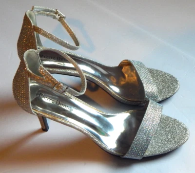 Pierre Dumas Shoes Womens Size 8.5 M Silver Glitter Formal Dress Heels Amy NICE - Image 1 of 4