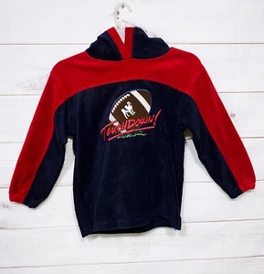 Little Big Dogs Jungen Fleece Hoodie Größe 12/14 blau & rot Fußball Langarm - Bild 1 von 7