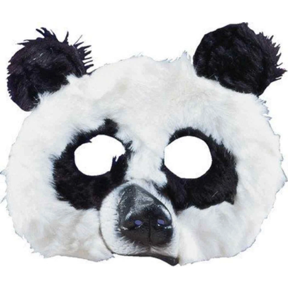 Plush Panda Bear Mask Wild Animal Fancy Dress Up Halloween Costume Accessory - Image 1 of 1