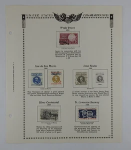Vintage US Gedenkmarke Minkus Pg 132 1959 Weltfrieden Martin Reuter - Bild 1 von 2
