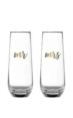 Juego de copas de champán Lillian Rose Mr & Mrs nuevo en caja Foto 1 de 4