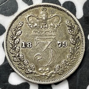 1879 Great Britain 3 Pence Threepence Lot#D9895 Silver! Nice! - Picture 1 of 2