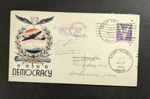 1943 Democracy JW Clifford Cachet Patriotic Cover Maine Return to Sender Aux - Picture 1 of 2