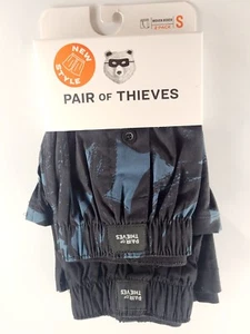 Par de calzoncillos boxer tejidos negros/azules ropa interior 2 pares talla S - Imagen 1 de 9