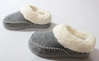 Zuecos para mujer Dearfoams Nyla de fieltro sin usar, en caja, gris MP7 talla US: 7-8 UK: 5-6 Foto 1 de 4
