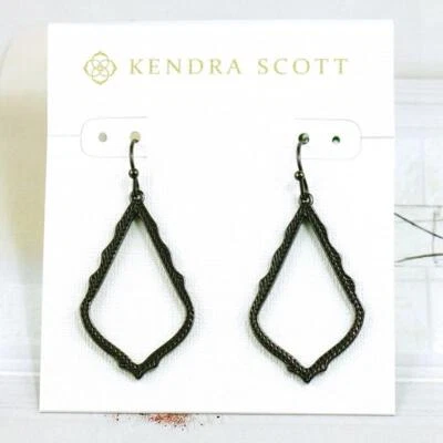 NWT Kendra Scott Sophia Drop Earrings Gunmetal - Image 1 of 4