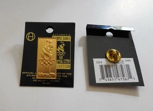 Vintage 1996 Atlanta Olympische Sommerspiele Gold stilisierte Fackel Pin: 2er Set neu aus altem Lagerbestand - Bild 1 von 1