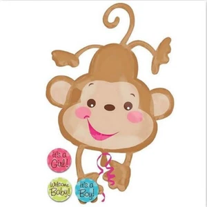 Baby Shower Party Supplies Baby Monkey Foil Balloon Decoration (66cm x 102cm) - Picture 1 of 1