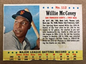 1963 Post Baseball #112, Willie McCovey, San Francisco Giants - Picture 1 of 2
